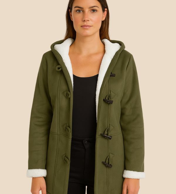 Varm dametrench med hætte og blød fleeceforing