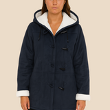 Varm dametrench med hætte og blød fleeceforing