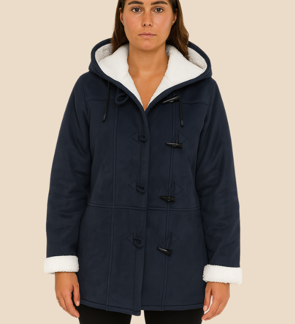 Varm dametrench med hætte og blød fleeceforing