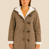 Varm dametrench med hætte og blød fleeceforing