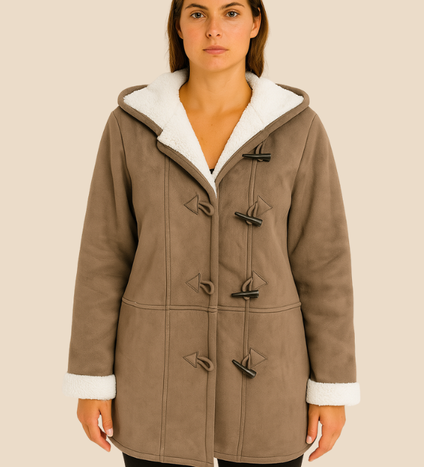 Varm dametrench med hætte og blød fleeceforing