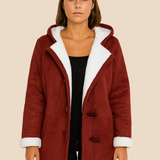 Varm dametrench med hætte og blød fleeceforing