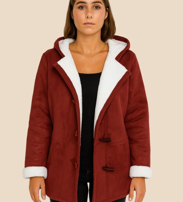 Varm dametrench med hætte og blød fleeceforing