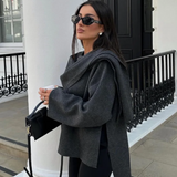 Poncho dame jakke – elegant uldlook cape