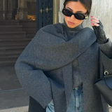 Poncho dame jakke – elegant uldlook cape