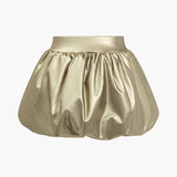 Ballonformet Mini Nederdel i Læderlook – Voluminøs Party Style