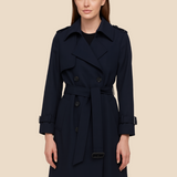 Lang trenchcoat til kvinder med klassisk elegant pasform