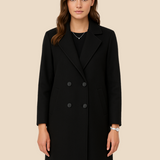 Klassisk uldinspireret damefrakke med stilrent snit