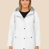 Vandtæt damejakke med hætte og varm fleeceforing