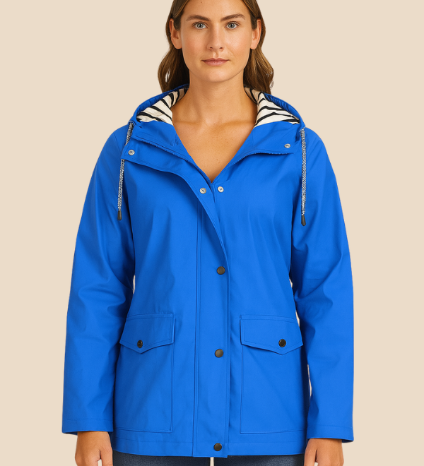 Vandtæt damejakke med hætte og varm fleeceforing