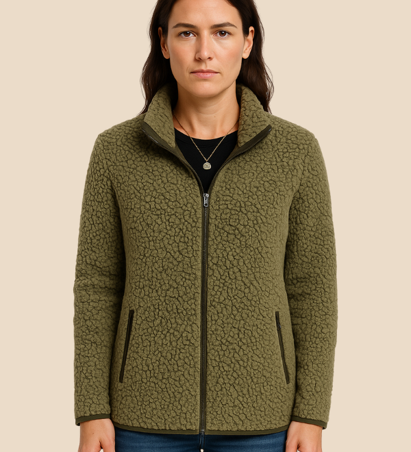 Blød fleecejakke til kvinder med varmende teddystruktur