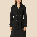 Lang trenchcoat til kvinder med klassisk elegant pasform