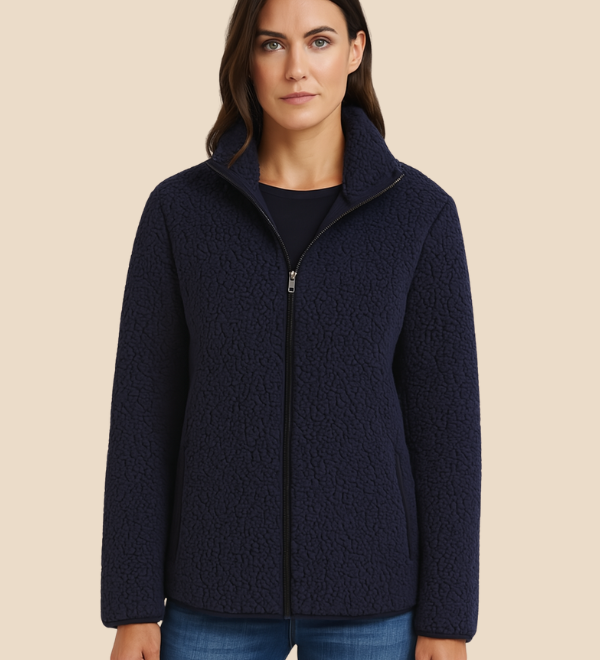 Blød fleecejakke til kvinder med varmende teddystruktur