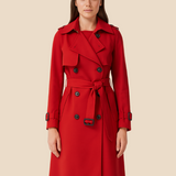 Lang trenchcoat til kvinder med klassisk elegant pasform