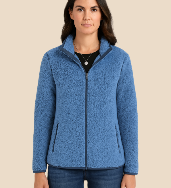 Blød fleecejakke til kvinder med varmende teddystruktur