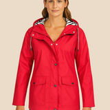 Vandtæt damejakke med hætte og varm fleeceforing