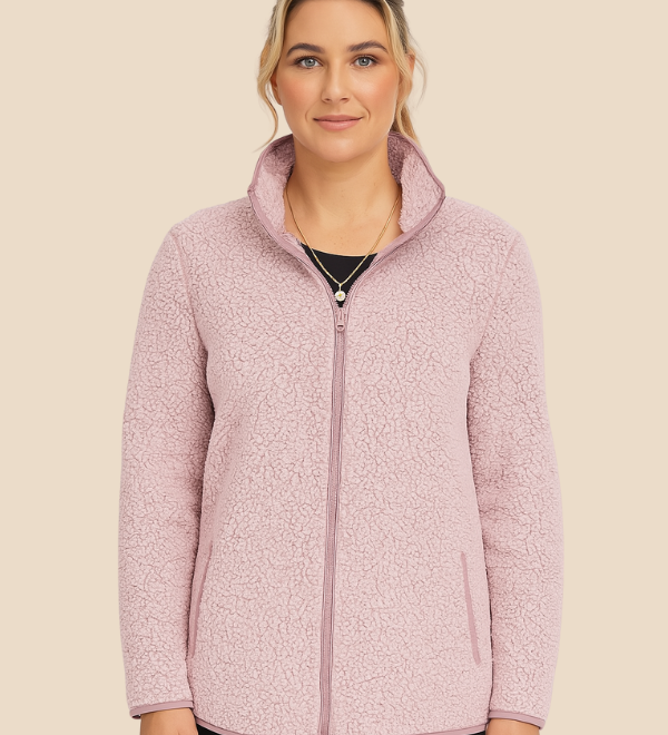 Blød fleecejakke til kvinder med varmende teddystruktur