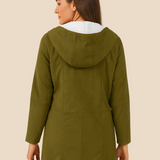 Varm dametrench med hætte og blød fleeceforing