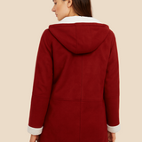 Varm dametrench med hætte og blød fleeceforing