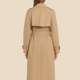 Lang trenchcoat til kvinder med klassisk elegant pasform