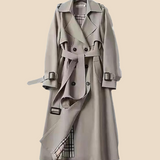 Lang trenchcoat til kvinder med klassisk elegant pasform