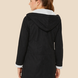 Varm dametrench med hætte og blød fleeceforing