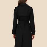 Lang trenchcoat til kvinder med klassisk elegant pasform