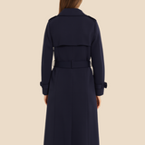 Lang trenchcoat til kvinder med klassisk elegant pasform