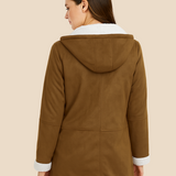 Varm dametrench med hætte og blød fleeceforing