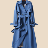 Lang trenchcoat til kvinder med klassisk elegant pasform