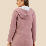 Varm dametrench med hætte og blød fleeceforing