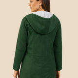 Varm dametrench med hætte og blød fleeceforing