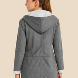 Varm dametrench med hætte og blød fleeceforing