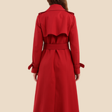 Lang trenchcoat til kvinder med klassisk elegant pasform