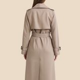 Lang trenchcoat til kvinder med klassisk elegant pasform