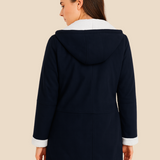 Varm dametrench med hætte og blød fleeceforing