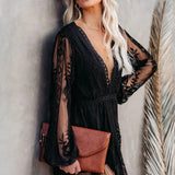 Boheme Blonde Maxikjole med Dyb V Hals og Elegant Slids