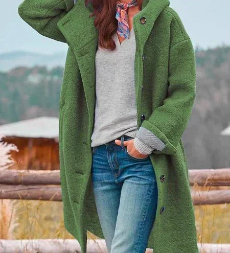 Lang Strikket Cardigan med Hætte – Varm og Casual Elegance