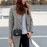 Elegant Tweed Blazerfrakke til Tidløst Hverdagslook