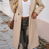 Lang elegant damefrakke – tidløs uldlook frakke til hverdag og fest