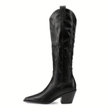 Betty – Moderne Sorte Cowboystøvler i Western-look