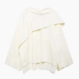 Elegant poncho til kvinder med høj hals og varm komfort