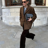 Oversized Blazer med Klassisk Reverskrave