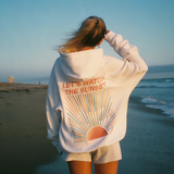 Oversized hættetrøje til kvinder – med 'Let’s Watch the Sunset'-print