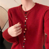 Strikket Cardigan med Dekorative Knapper