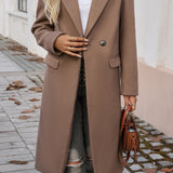 Lang elegant damefrakke – tidløs uldlook frakke til hverdag og fest