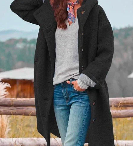Lang Strikket Cardigan med Hætte – Varm og Casual Elegance