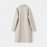 Elegant lang uldlook frakke med klassisk snit