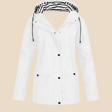 Vandtæt damejakke med hætte og varm fleeceforing