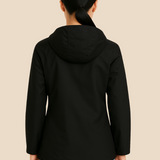 Vandtæt damejakke med hætte og varm fleeceforing